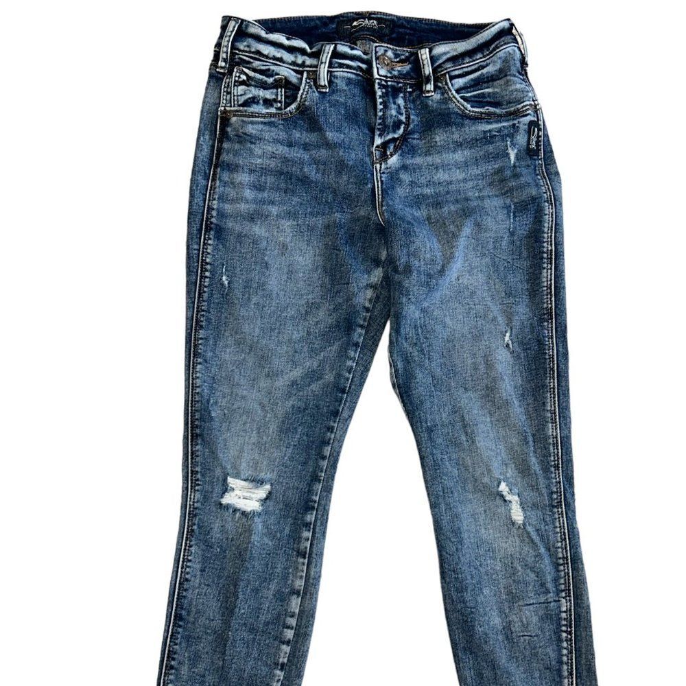 Silver skinny jeans size W26/L27
